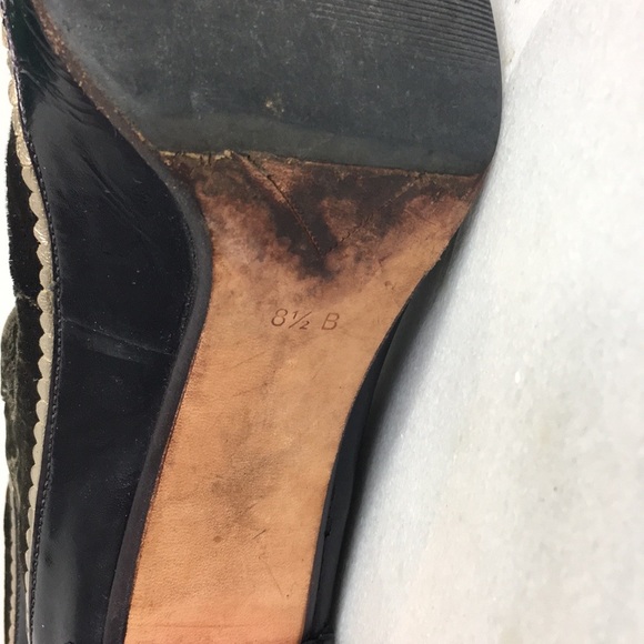 Vntg Cole Haan Fur Mohair Suede Strap Heel 8.5 - Picture 7 of 7